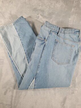 Wild Fable Jeans Women's Sz 8 Blue 90s Relaxed Straight Mid Rise Colorblock Leg